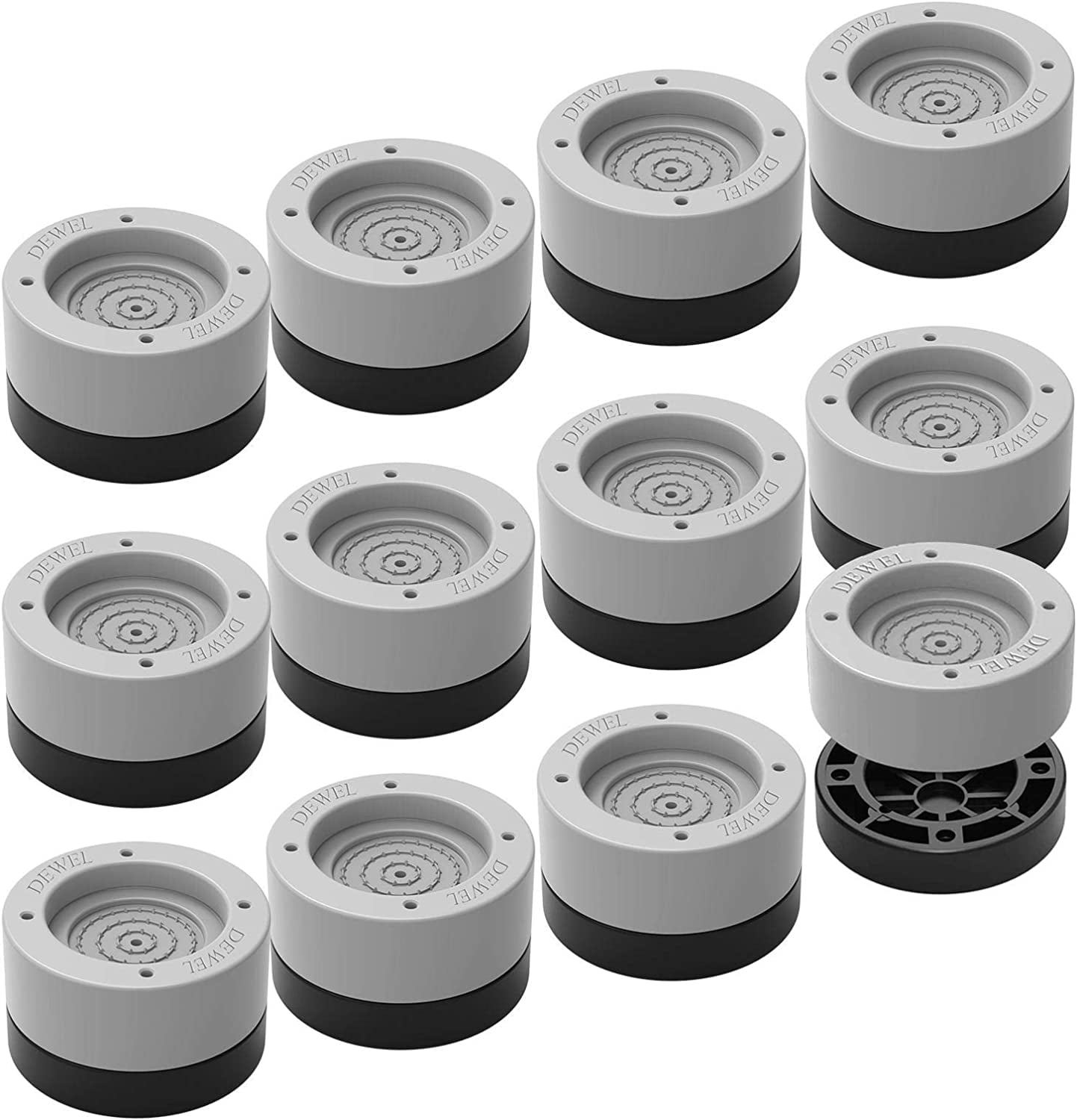 12 Pack Anti Vibration Pads for Washing Machine, Dual Design Universal
