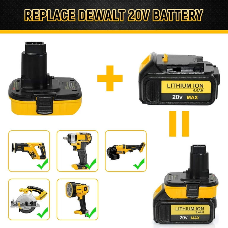Dewalt DCA1820 20V Battery Adapter for 18V Tools Compatible with MAX XR Lithium Battery Models DCB200 DCB206 Walmart