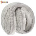 thumbnail image 5 of Spencer Foldable Winter Ear Muffs for Men Women, Adjustable Wrap Knit Plush Ear Warmers Outdoor Earcover "Gray", 5 of 9
