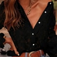 thumbnail image 6 of Pxiakgy Women's Dressy Casual Lace Blouse Long Sleeve Button Up Shirts Tops Spring Fall Fashion Clothes Hollow Out Dressy Eyelet Tops for Women Casual Lace Blouse Long Sleeve Up Shirts Tops Black S, 6 of 9
