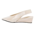 thumbnail image 2 of YDN Women Comfy Pointy Toe Low Heel Slip On Pumps Wedges Elastic Slingback Strap Sandals Chic prom Dating Shoes Size 16 White, 2 of 4