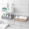 Guyelim bathroom storage baskets Multifunction Bathroom Basket Suction ...