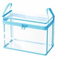 thumbnail image 3 of 1PC 15"×9.4"×12.6" Clear Plastic Storage Box with Zipper, Foldable Waterproof Organizer Bin with Handles(Blue), 3 of 9