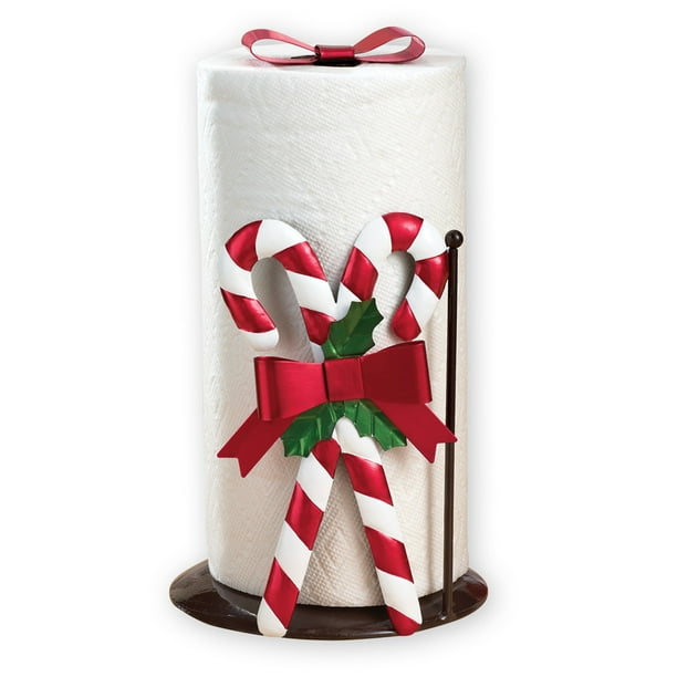 Collections Etc Candy Cane Christmas Paper Towel Holder