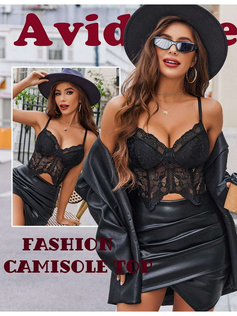 Avidlove Women Lace Bralettes Camisole Lingerie Bra Adjustable