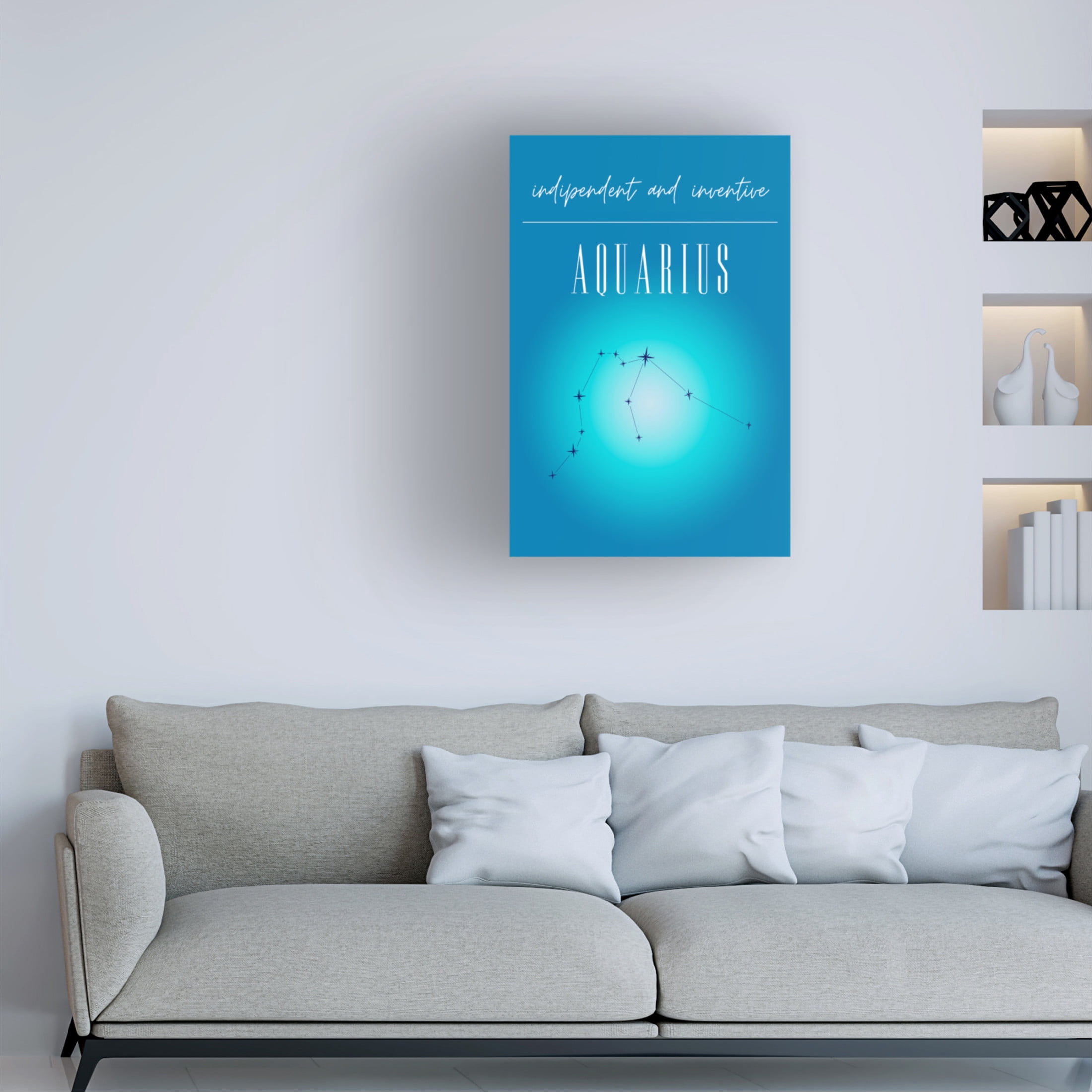 Trademark Fine Art Amelie Aquarius Zodiac Print Art Canvas Wall Art