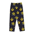 thumbnail image 6 of Uemuo Sunflowers Pattern Women's Wide Leg Palazzo Lounge Pants with Pockets Light Weight Loose Comfy Casual Pajama Pants-, 6 of 9