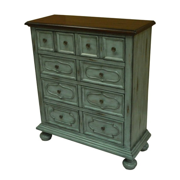 Florence 8 Drawer Tall Blue Chest 31.75 X 12.5 X 35.75