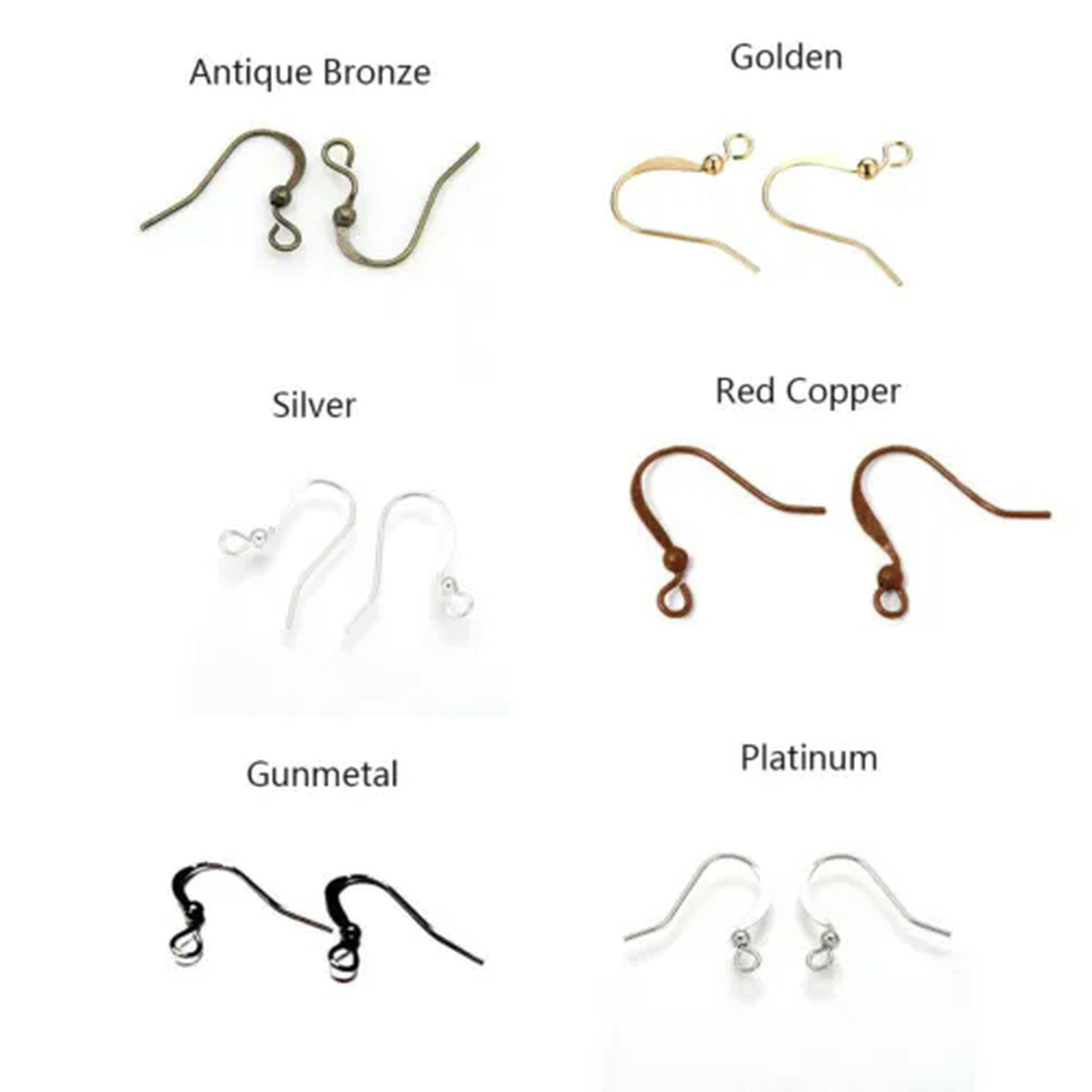 U8MO 1000pcs Brass Earring Hooks Earwire Nickel Free With Beads Loop Earring 15mm-Red Copper