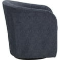 thumbnail image 3 of Fox Hill Trading Traditional Fabric Curved Arm Swivel Tub Chair in Dark Blue, 3 of 4