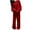 Red, variant on Women's Fleece Outfit Warm Crew Neck Pajamas Oversized Thickened Pajama Shirt and Pants Winter Sleepwear Comfy Lounger for Cold Weather