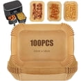 thumbnail image 1 of 100Pzs Papel para Freidora de Aire Rectangular, Forro de Papel Desechable para Air Fryer de Grado Alimenticio, Papel para Hornear Antiadherente, para Hornos, Microondas y Sartén, 1 of 4
