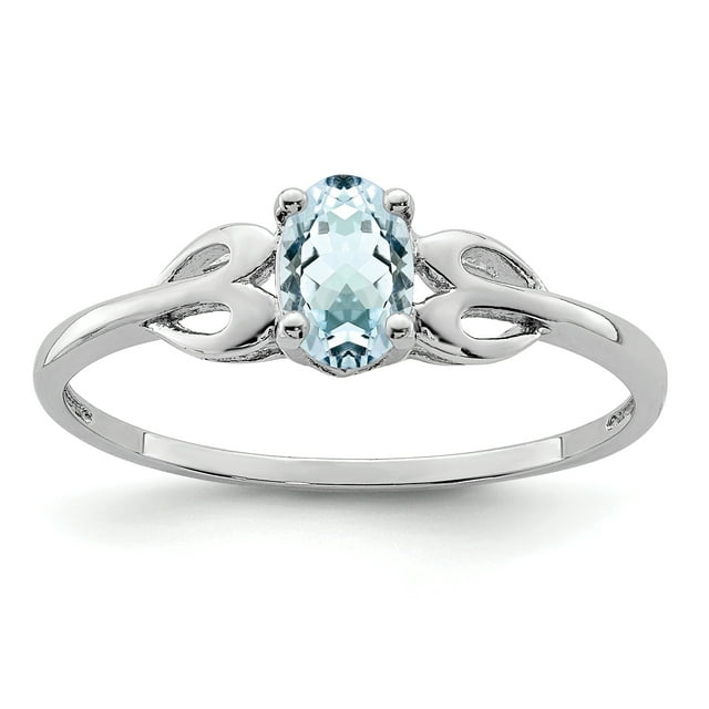 925 Sterling Silver Aquamarine Ring Birthstone March Gemstone
