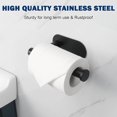 thumbnail image 3 of RUseeN Toilet Paper Holder, Wall Mount, Upgraded Adhesive Toilet Roll Holder, no Drilling, Bathroom, Kitchen, Toilet, RV, Stainless Steel, Rustproof (Black, 2 Pack), 3 of 8