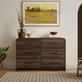 thumbnail image 2 of LuxenHome Modern Walnut Finish 6-Drawer Dresser, Engineered Wood Storage Chest with Rounded Corners, 2 of 12