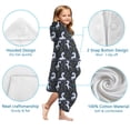 thumbnail image 7 of Dark Cartoon Unicorn Leaf Pattern Hooded Bath Towel，60"x35" for Ages 3 To 12 Kids, Quick Dry Lightweight Soft Microfiber Hood Beach Towel Cover Up for Kids, 7 of 7