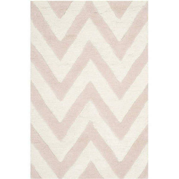 SAFAVIEH Cambridge Kaitlyn Geometric Wool Area Rug, Light Pink/Ivory, 2' x 3'