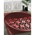 thumbnail image 3 of Ahgly Company Machine Washable Indoor Square Transitional Cherry Red Area Rugs, 3' Square, 3 of 7