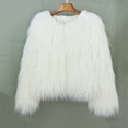 thumbnail image 2 of Hfyihgf Womens Yk2 Pullover Sweaters Long Sleeve Fall Winter Clothes Warm Shaggy Faux Fur Fringe Plus Size Cropped Tops Outwear White M, 2 of 5