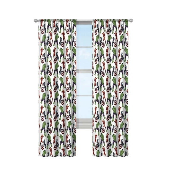 Avengers Room Darkening Window Panels (42" x 63") for Kids, Set of 2