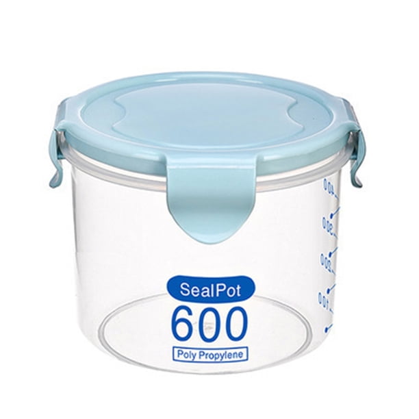 Moyic Fenkicyen Hebilla PP Contenedor de alimentos sellado Cereal transparente Tarro de almacenamiento Titulares Cocina Condimentos Organizadores de utensilios de cocina azul 11*9.5*8.5 cm Moyic JJ18045-02