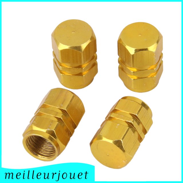Tapón de válvula de neumático de coche rojo, estilo Knurling, tapa de válvula de neumático, 4 piezas/Set, tapas de válvula de aire para rueda de neumático de aluminio