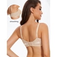 thumbnail image 4 of YANDW Minimizer Sheer Mesh Bras for Women Underwire Plunge Lifting Plus Size Bra, Beige 38D, 4 of 7