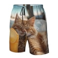 thumbnail image 4 of Fotbe Relaxing Cat With Orange Juice Trajes de Baño Estampados para Hombre, Shorts de Verano de Secado Rápido, Ropa de Playa, Bañadores-X-Large, 4 of 6