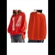 thumbnail image 3 of Camiseta con Gráfico de Números para Mujer, Sudadera de Larga con Cuello Redondo, Suéteres Extragrandes. Color Naranja M, 3 of 6