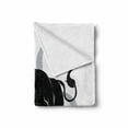 thumbnail image 2 of Zodiac Taurus Soft Flannel Fleece Throw Blanket, Black Silhouette of Animal Ox on Horoscope Astrology, Cozy Plush for Indoor and Outdoor Use, 60" x 80", Pale Grey Black White, by Ambesonne, 2 of 6