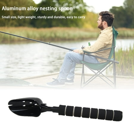 NIBOLOG Bait Throwing Spoon Stretchable Non-Stick Anti-slip Angling Aluminum Alloy Retractable Mini Lure Spoon Outdoor Fishing