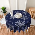 thumbnail image 6 of Christmas Snowflakes Tablecloth, Merry Christmas Table Cloth for Party Decoration, Round 60 Inch, Red Christmas Themed Tablecloths for Dinner Kitchen Party Picnic, 6 of 6