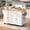 White-1, variant on ChVans 59" W Kitchen Island with Drop Leaf, Rolling Kitchen Cart with Storage on Wheels, Large Island Table for Kitchen with Rubber Wood Top and Rack and Drawer