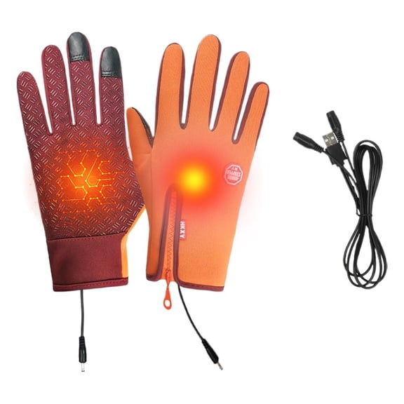 Heated Gloves for Men Women, Touchscreen Winter Warm Gloves for Cold Weather Work USB Powered, Electric Heating Mittens Waterproof Windproof Thermal Warm Winter Gifts for Skiing Cycling