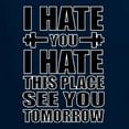 thumbnail image 5 of Wild Bobby I Hate You I Hate This Place See You Tomorrow Gym/Workout Women Standard V-Neck Tee, Navy, Medium, 5 of 5