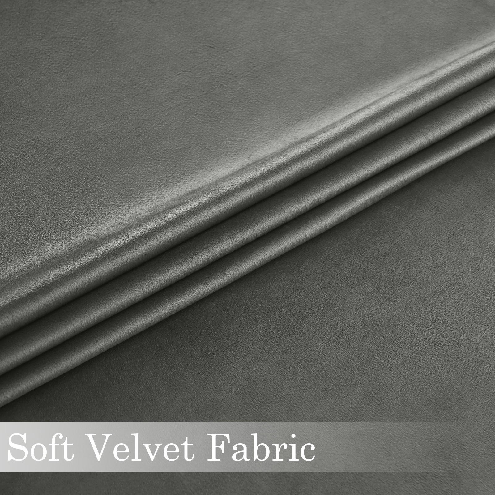 Topfinel 100% Blackout Luxury Velvet Grommet Curtains, 52 x 108 Inch, 2 Panels, Grey