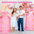thumbnail image 4 of Oversized Pink Birthday Gift Bag Large Plastic Present Wrapping Bag, 4 of 7