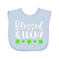 Inktastic Blessed and Lucky 4 Leaf Clovers St. Patrick's Day Boys or Girls Baby Bib