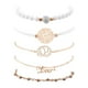 thumbnail image 1 of Cuenta cian con 5 cuentas blancas, colgante y pieza con letra, pulseras con cordón, 1 of 4