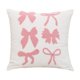 thumbnail image 2 of Fundas de cojín con nudo de mariposa para sofá | Cojines decorativos de 45 x 45 cm para salón | Tela suave con diseño en rosa y blanco, 2 of 6