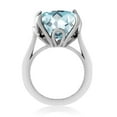 thumbnail image 3 of Gem Stone King 925 Sterling Silver Sky Blue Simulated Aquamarine and Black Diamond Engagement Ring for Women (10.92 Cttw, 14MM Cushion, Size 8), 3 of 3