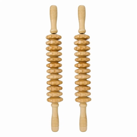 24 Rollers Wooden Massager Curved Exercise Roller Sticks Full Body Wood Therapy Massage Tools Muscle Pain Release