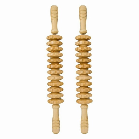 24 Rollers Wooden Massager Curved Exercise Roller Sticks Full Body Wood Therapy Massage Tools Muscle Pain Release