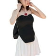 thumbnail image 3 of Gupgi Women Split Tube Tops Summer Solid Color Strapless Bandeau Top, 3 of 9