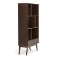thumbnail image 4 of Simpli Home Draper 35W Bookcase and Storage Unit (Set of 2) in Medium Auburn Brown, 4 of 12