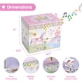 thumbnail image 4 of Jewelkeeper Musical Jewelry Box with 2 Pullout Drawers, Glitter Rainbow and Stars Unicorn Design, The Unicorn Tune, 4 of 8