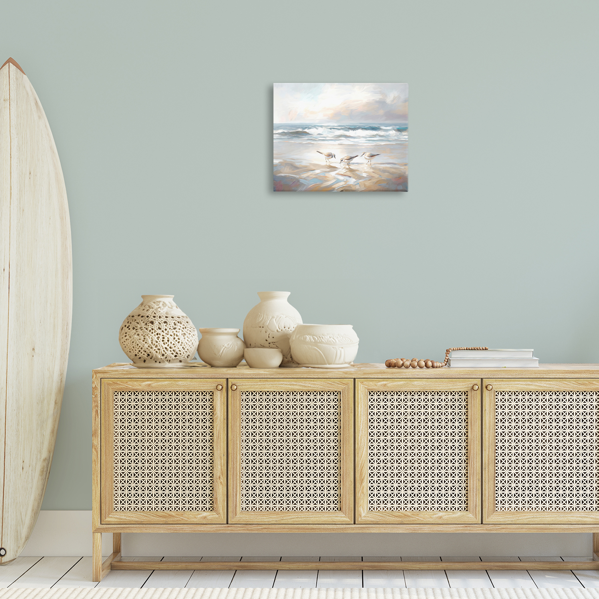 Stupell Industries Blue Haven Bay Coastal Painting Gallery Wrapped Canvas Art Print Wall Art, 20 x 16