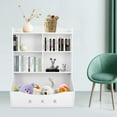 thumbnail image 2 of White Kids Toy Storage Organizer with Kids Bookshelf 3.5 Tier Nursery Book Shelves Toddler Bookshelf Children's Toy Shelf for Children's Room Playroom Bedroom Kindergarten School (3.5-Tier White), 2 of 7