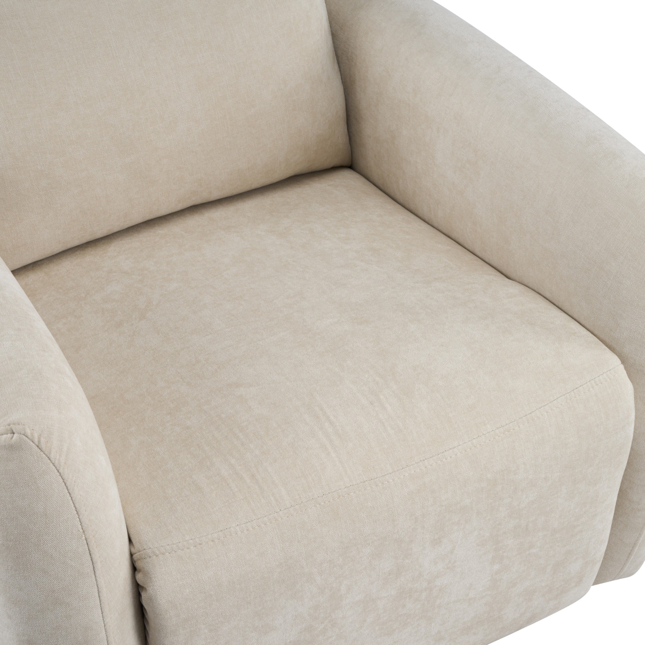 Christopher Knight Home 360° Swivel Glider Chair, Manual Upholstered Recliner with Wood Base, Beige