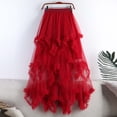 thumbnail image 2 of Idoravan Women's Basic Versatile Skirt Tulle Skirts for Women Midi Long Tutu Skirt A-Line Mesh Layered Fairy Trendy Elastic Waist Skirt Women Fashion Elastic Waist Color Flared Ankle Skirt, 2 of 5